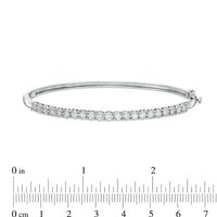 1.00 CT. T.W. Diamond Straight Line Hinged Bangle in 10K White Gold|Peoples Jewellers