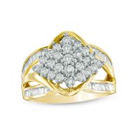 1.00 CT. T.W. Composite Diamond Bypass Split Shank Ring in 10K Gold|Peoples Jewellers