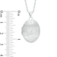 Oval Flower Locket in Sterling Silver|Peoples Jewellers