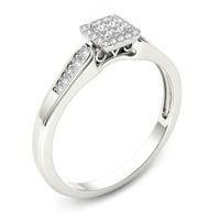 0.23 CT. T.W. Quad Princess-Cut Diamond Frame Promise Ring in 14K White Gold|Peoples Jewellers