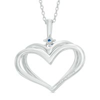 The Kindred Heart from Vera Wang Love Collection Blue Sapphire Open Heart Pendant in Sterling Silver|Peoples Jewellers