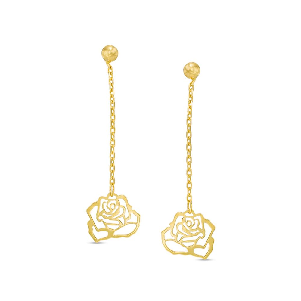 Rose Drop Earrings in 10K Gold|Peoples Jewellers