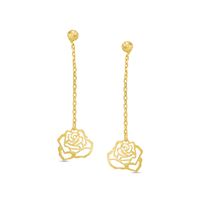 Rose Drop Earrings in 10K Gold|Peoples Jewellers