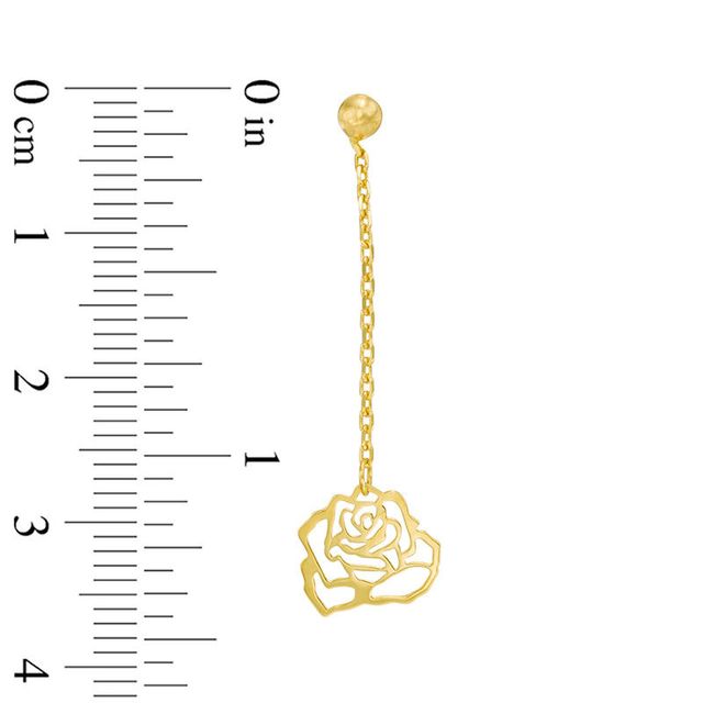 Rose Drop Earrings in 10K Gold