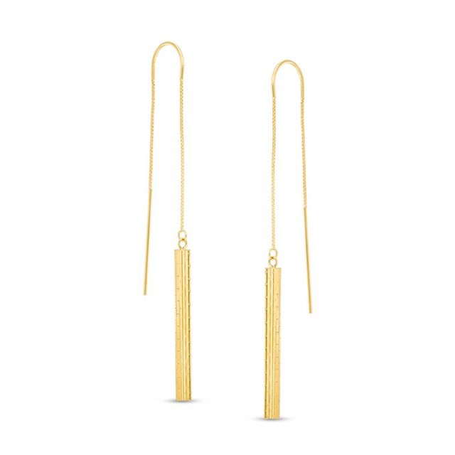 Diamond-Cut Threader Earrings in 14K Gold|Peoples Jewellers