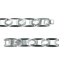 Men's Link Bracelet in Tungsten and Black IP - 8.5"|Peoples Jewellers