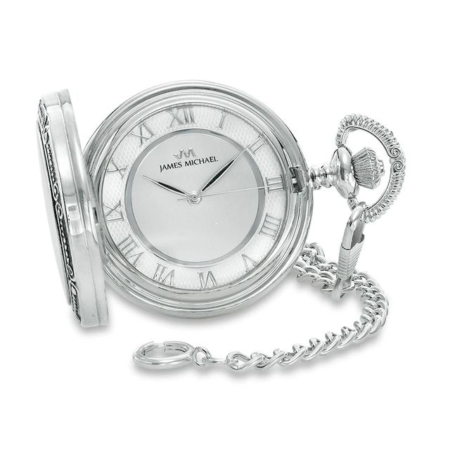 Men's James Michael Pocket Watch with Silver-Tone Dial (Model: PQA181014C)