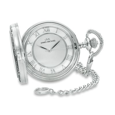 Men's James Michael Pocket Watch with Silver-Tone Dial (Model: PQA181014C)|Peoples Jewellers