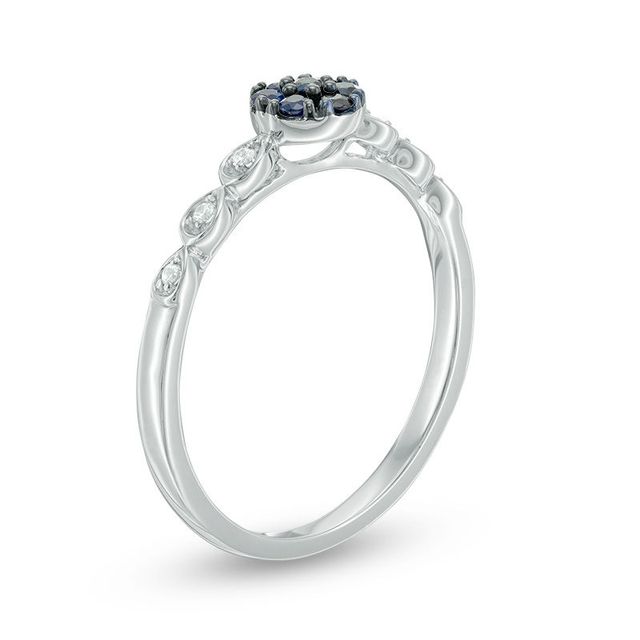 0.07 CT. T.W. Princess-Cut Diamond French Twist Promise Ring in Sterling Silver