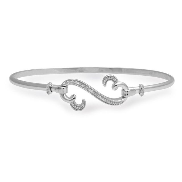 Open Hearts by Jane Seymour™ 0.10 CT. T.W. Diamond Collar Bangle in Sterling Silver|Peoples Jewellers