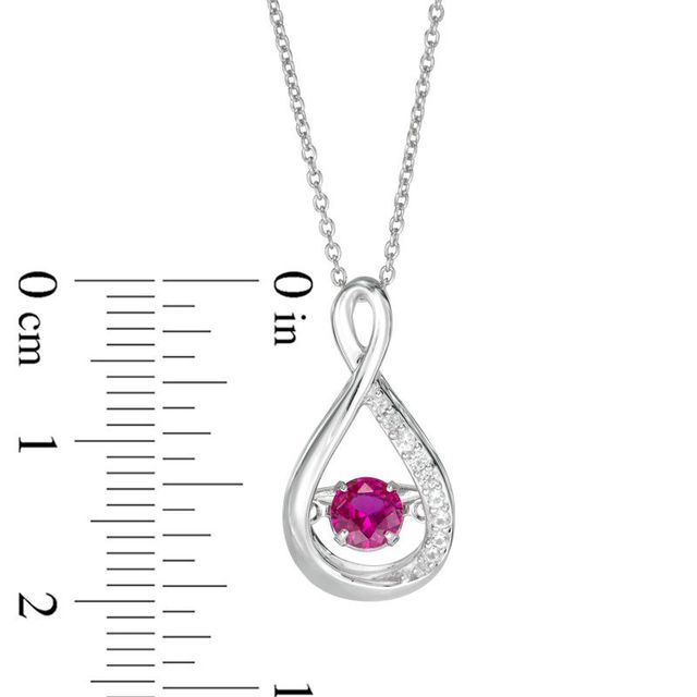 Unstoppable Love™ 5.0mm Lab-Created Ruby and White Sapphire Infinity Pendant in Sterling Silver|Peoples Jewellers