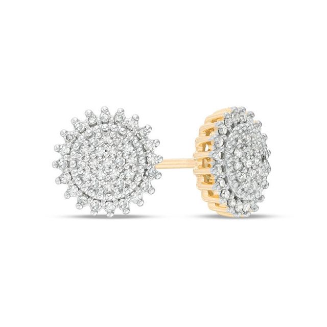 0.25 CT. T.W. Diamond Sunburst Stud Earrings in 10K Gold|Peoples Jewellers