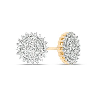 0.25 CT. T.W. Diamond Sunburst Stud Earrings in 10K Gold|Peoples Jewellers