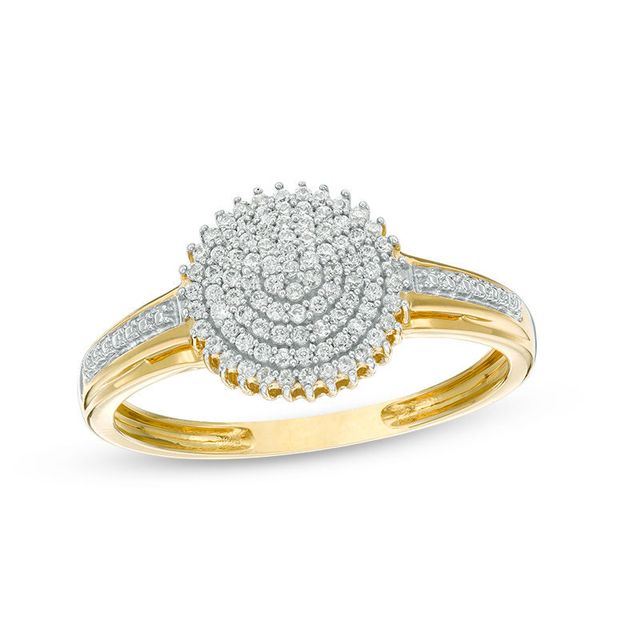 0.20 CT. T.W. Diamond Sunburst Ring in 10K Gold