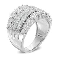 1.00 CT. T.W. Diamond Multi-Row Anniversary Band in 10K White Gold|Peoples Jewellers