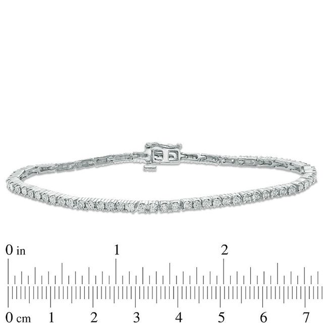 0.10 CT. T.W. Diamond Tennis Bracelet in Sterling Silver - 7.5"|Peoples Jewellers