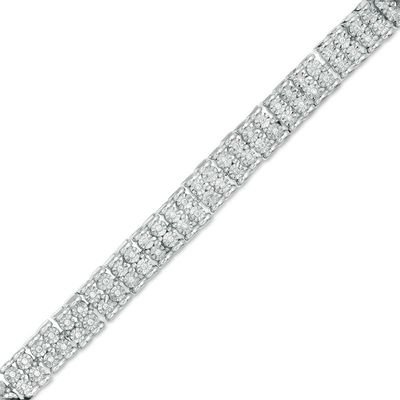 0.50 CT. T.W. Diamond Two Row Bracelet in Sterling Silver - 7.5"|Peoples Jewellers