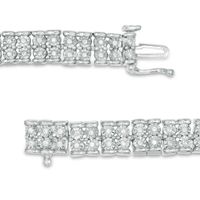 0.50 CT. T.W. Diamond Two Row Bracelet in Sterling Silver - 7.5"|Peoples Jewellers