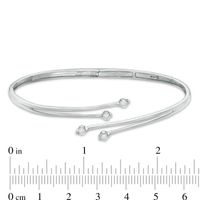 0.33 CT. T.W. Diamond Four Stone Bypass Bangle in 10K White Gold|Peoples Jewellers