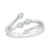 0.25 CT. T.W. Diamond Four Stone Bypass Ring in 10K White Gold|Peoples Jewellers