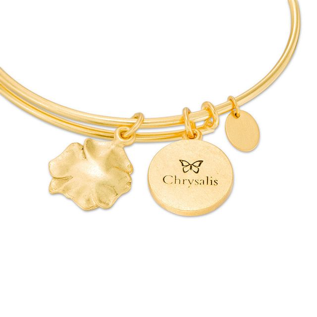 Chrysalis "MOM" Charms Adjustable Bangle in Yellow-Tone Brass|Peoples Jewellers