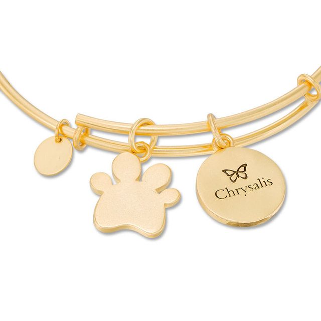 Chrysalis Dog Charms Adjustable Bangle in Yellow-Tone Brass