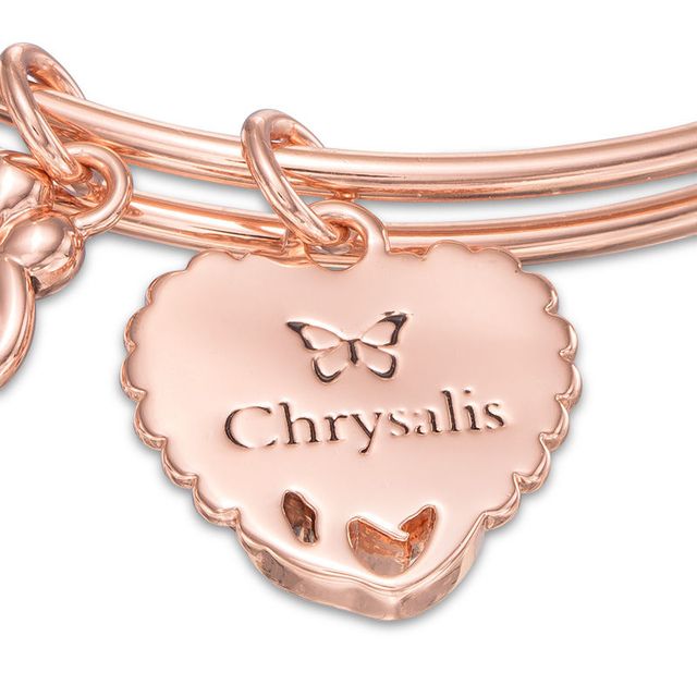 Chrysalis "Family" Charms Adjustable Bangle in Rose-Tone Brass|Peoples Jewellers