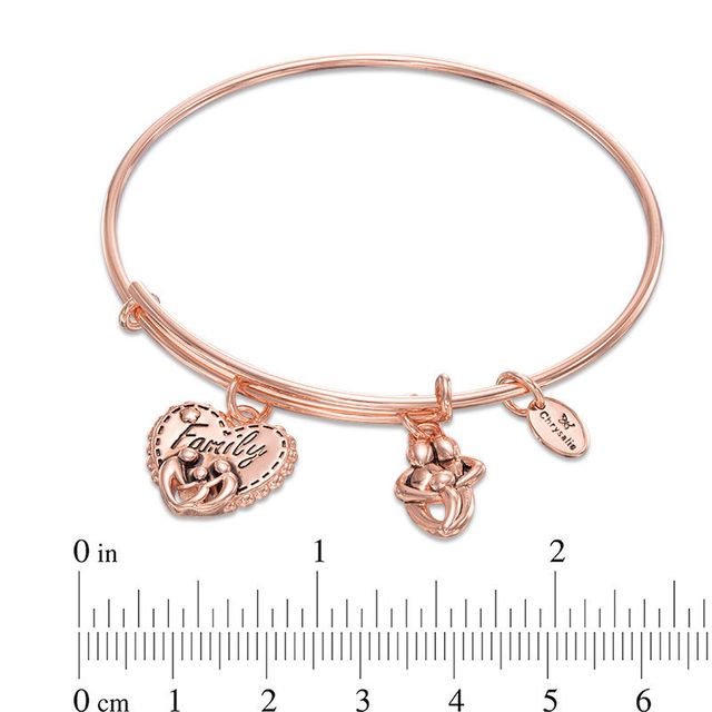 Chrysalis "Family" Charms Adjustable Bangle in Rose-Tone Brass|Peoples Jewellers