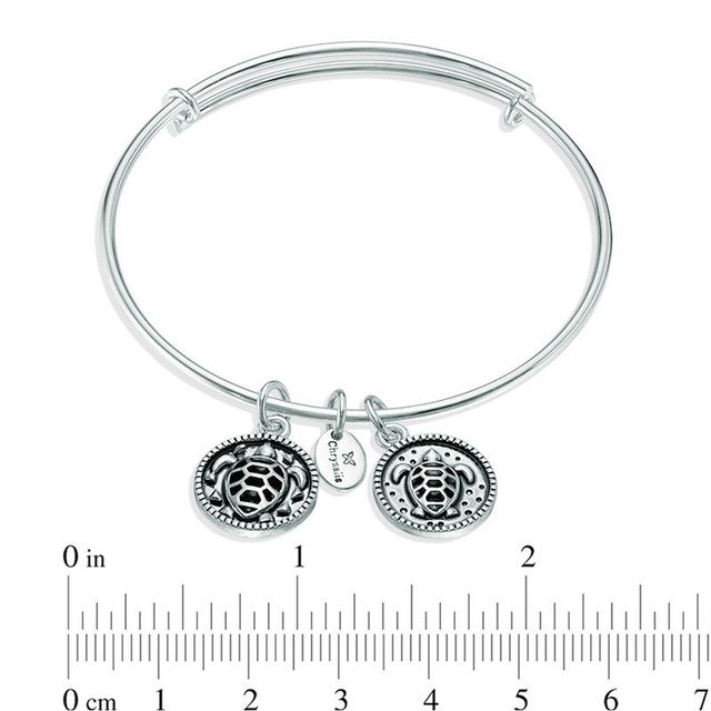 Chrysalis "Serenity" Charms Adjustable Bangle in White Brass|Peoples Jewellers