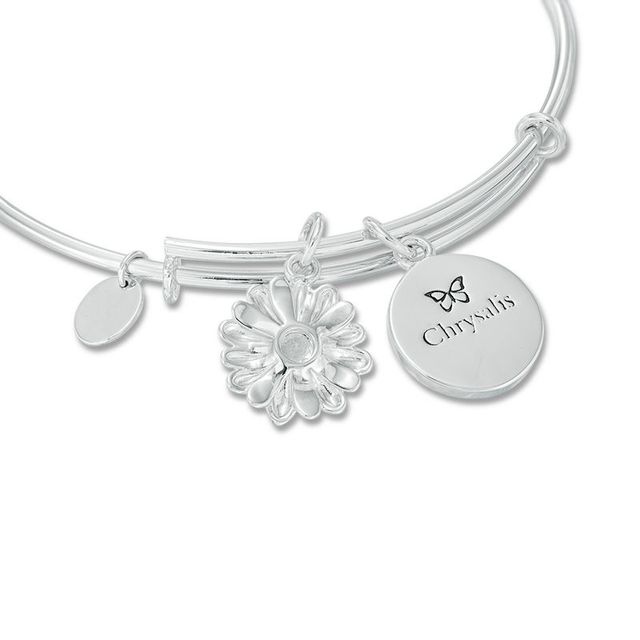 Chrysalis "Daughter" Charms Adjustable Bangle in White Brass|Peoples Jewellers