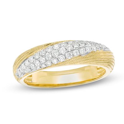 0.38 CT. T.W. Diamond Swirl Vintage-Style Anniversary Band in 10K Gold|Peoples Jewellers