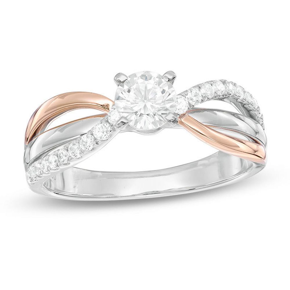 0.75 CT. T.W. Certified Canadian Diamond Split Shank Engagement Ring in 14K Two-Tone Gold (I/I2)|Peoples Jewellers