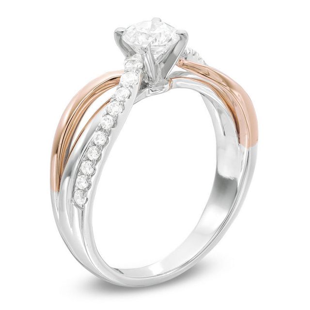 0.75 CT. T.W. Certified Canadian Diamond Split Shank Engagement Ring in 14K Two-Tone Gold (I/I2)|Peoples Jewellers