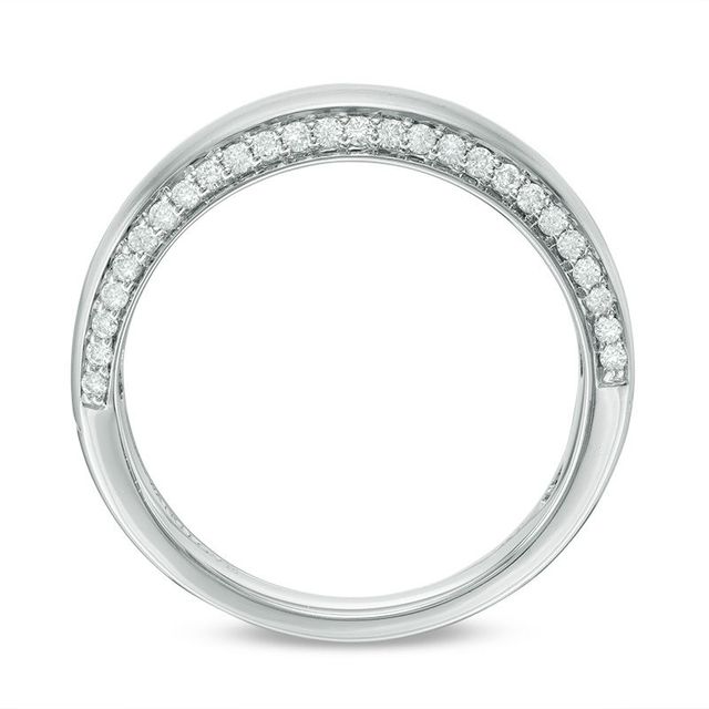 Vera Wang Love Collection Men's 0.37 CT. T.W. Diamond Edge Wedding Band in 14K White Gold|Peoples Jewellers