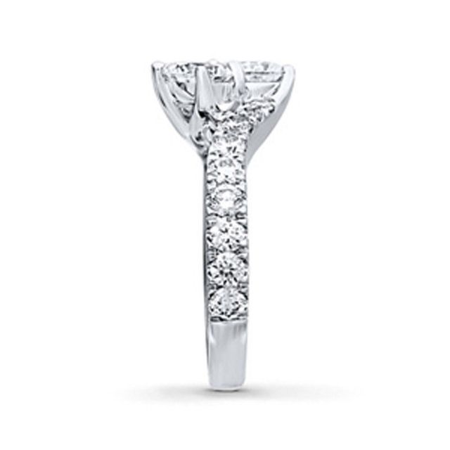 Ever Us™ CT. T.W. Two-Stone Diamond Bypass Ring in 14K White Gold (H-I/I2)|Peoples Jewellers