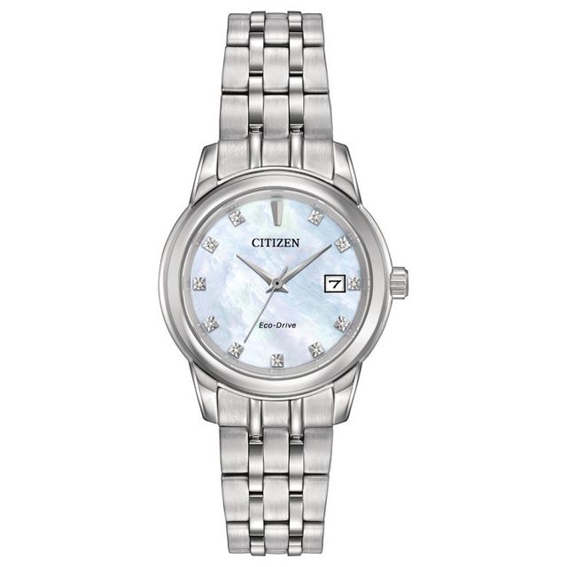 Ladies' Citizen Eco-Drive® Diamond Accent Watch with Mother-of-Pearl Dial (Model: EW2390-50D)