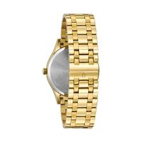 Men's Bulova Diamond Accent Gold-Tone Watch with Black Dial (Model: 97D108)|Peoples Jewellers