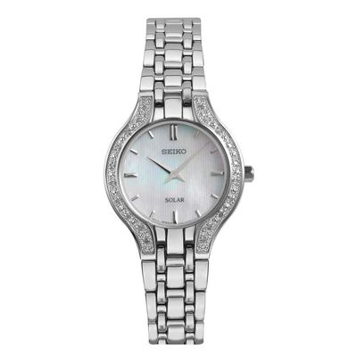 Ladies' Seiko Core Solar Diamond Accent Watch with Mother-of-Pearl Dial (Model: SUP333)|Peoples Jewellers