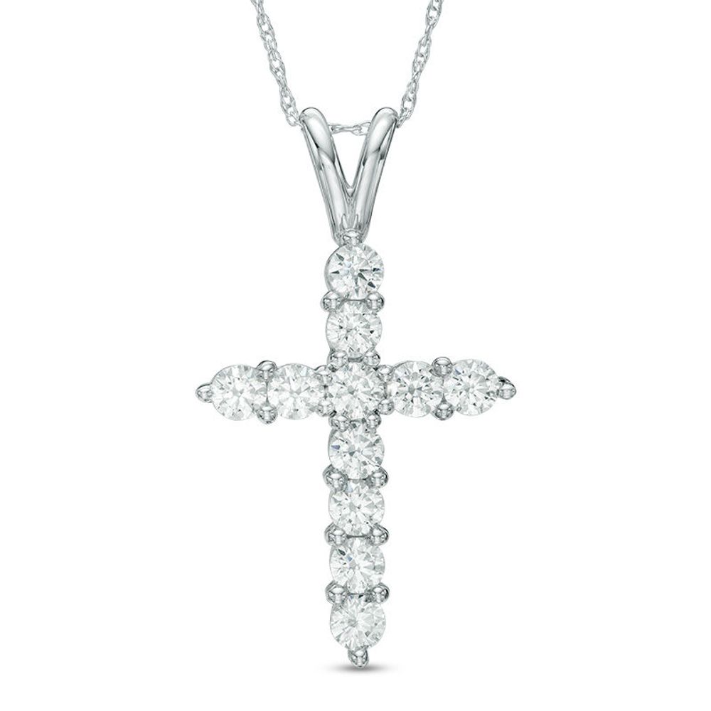 1.20 CT. T.W. Diamond Cross Pendant in 14K Gold|Peoples Jewellers