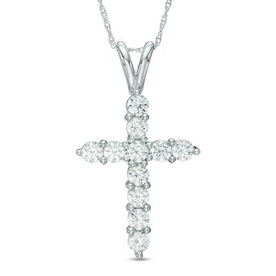 1.20 CT. T.W. Diamond Cross Pendant in 14K Gold|Peoples Jewellers