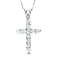 1.20 CT. T.W. Diamond Cross Pendant in 14K Gold|Peoples Jewellers