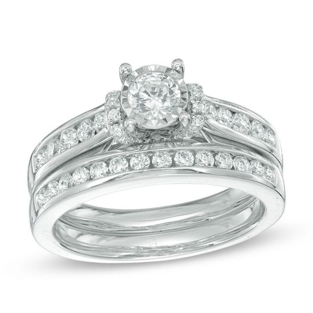 1.00 CT. T.W. Diamond Bridal Set in 10K White Gold|Peoples Jewellers