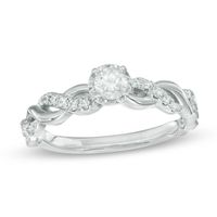 0.33 CT. T.W. Diamond Twist Shank Engagement Ring in 10K White Gold|Peoples Jewellers