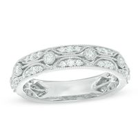 0.45 CT. T.W. Diamond Vintage-Style Anniversary Band in 14K White Gold|Peoples Jewellers