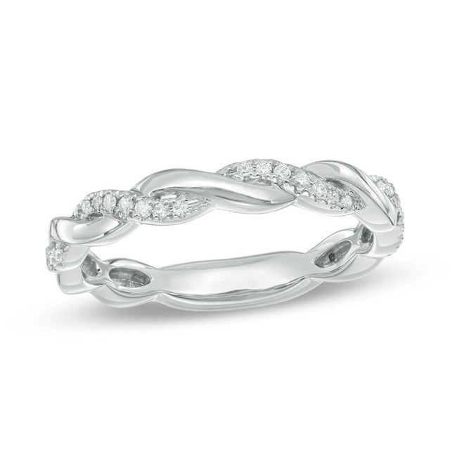 0.12 CT. T.W. Diamond Twist Band in 10K White Gold|Peoples Jewellers