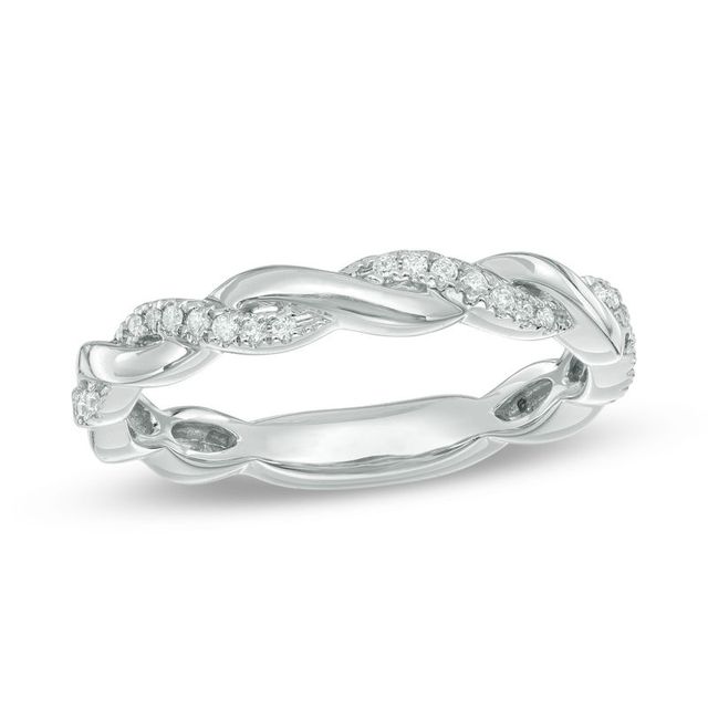 0.12 CT. T.W. Diamond Twist Band in 10K White Gold