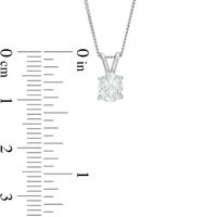 0.50 CT. Certified Canadian Oval Diamond Solitaire Pendant in 14K White Gold (I/I1) - 17"|Peoples Jewellers