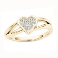 0.04 CT. T.W. Diamond Heart Promise Ring in 10K Gold|Peoples Jewellers