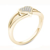 0.04 CT. T.W. Diamond Heart Promise Ring in 10K Gold|Peoples Jewellers