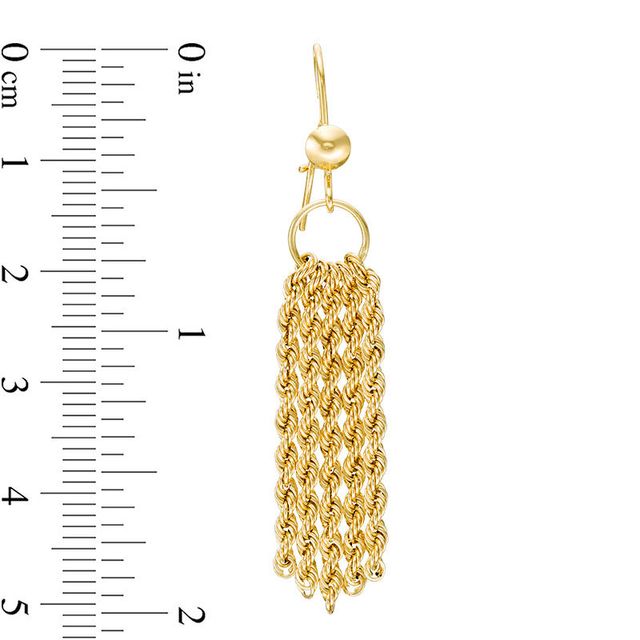 Rope Chain Tassel Drop Earrings in 14K Gold